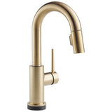 Delta Faucet - Trinsic Single Handle Pull-Down Bar / Prep Faucet with Touch<sub>2</sub>O Technology - Champagne Bronze