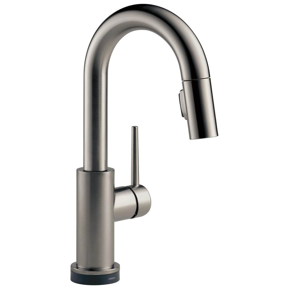 Delta Faucet - Trinsic Single Handle Pull-Down Bar/Prep Faucet with Touch - Black Stainless