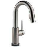 Delta Faucet - Trinsic Single Handle Pull-Down Bar/Prep Faucet with Touch - Black Stainless