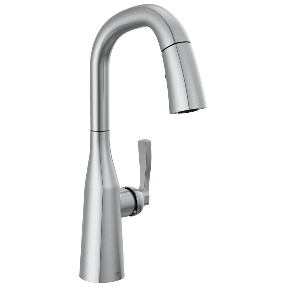 Delta Faucet - Stryke Single Handle Pull-Down Bar/Prep Faucet - LumicoatÂ® Arctic Stainless