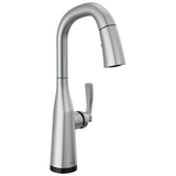 Delta Faucet - Stryke Single Handle Pull Down Bar/Prep Faucet with Touch 2O Technology - LumicoatÂ® Arctic Stainless