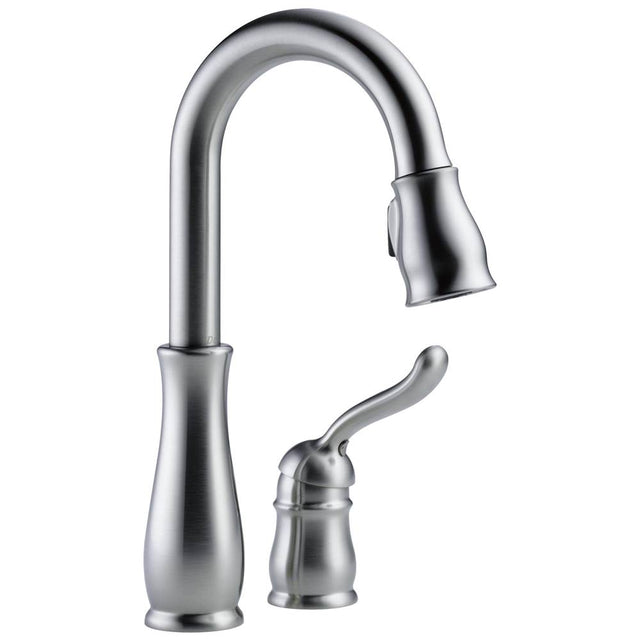Delta Faucet - Leland Single Handle Pull-Down Bar / Prep Faucet - Arctic Stainless