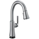 Delta Faucet - CorantoE Single Handle Pull Down Bar/Prep Faucet with Touch<sub>2</sub>O Technology - Arctic Stainless