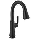 Delta Faucet - CorantoE Single Handle Pull Down Bar/Prep Faucet with Touch<sub>2</sub>O Technology - Matte Black