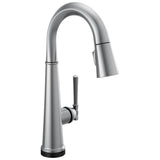Delta Faucet - EmmelineE Single Handle Pull Down Bar/Prep Faucet with Touch2O Technology - LumicoatÂ® Arctic Stainless