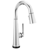 Delta Faucet - EmmelineE Single Handle Pull Down Bar/Prep Faucet with Touch2O Technology - LumicoatÂ® Chrome