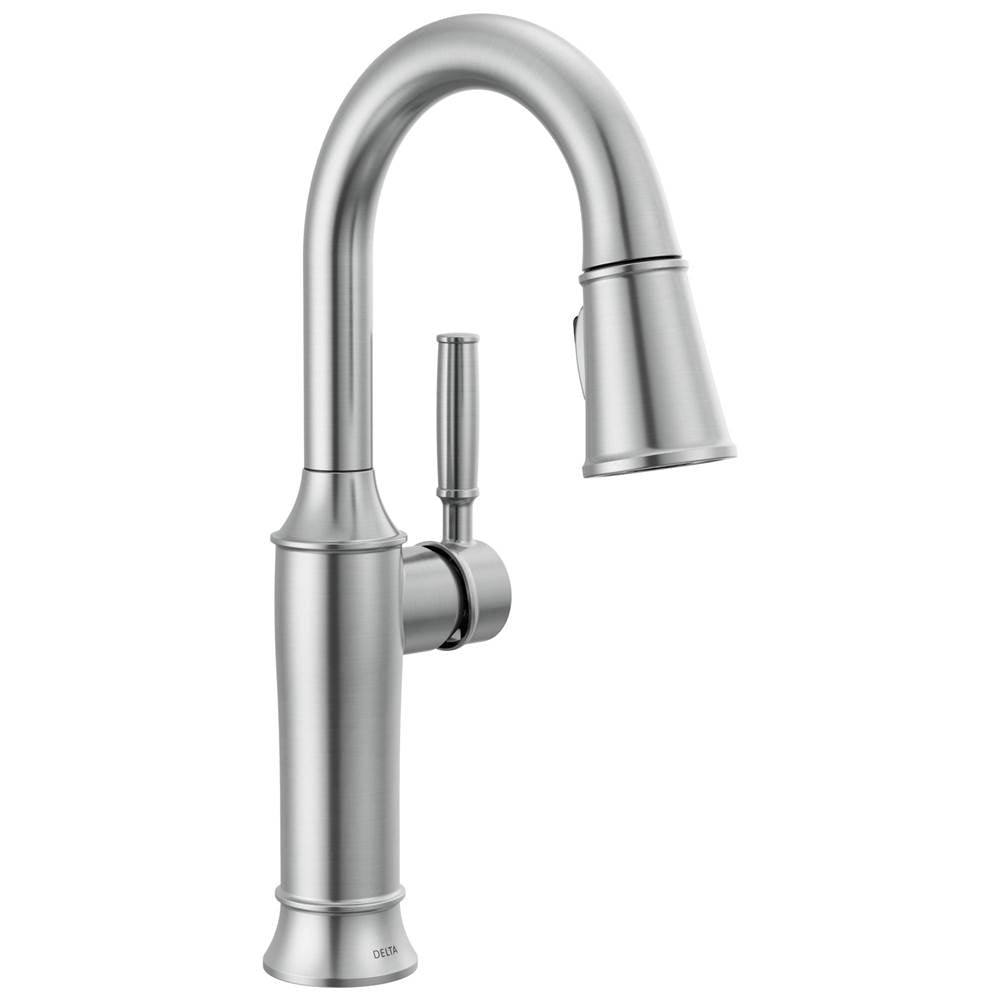 Delta Faucet - RenaldiE Single Handle Pull-Down Bar / Prep Faucet - LumicoatÂ® Arctic Stainless