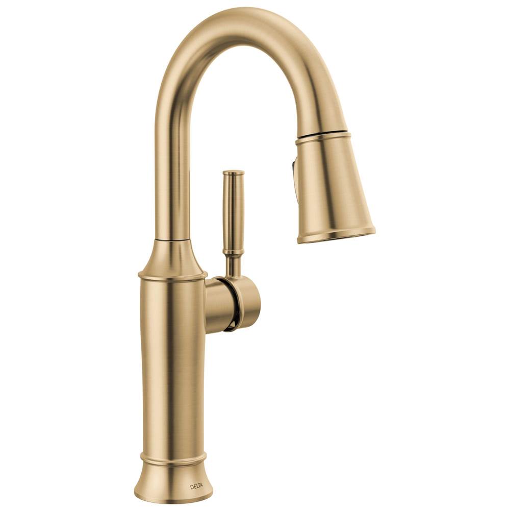 Delta Faucet - RenaldiE Single Handle Pull-Down Bar / Prep Faucet - LumicoatÂ® Champagne Bronze