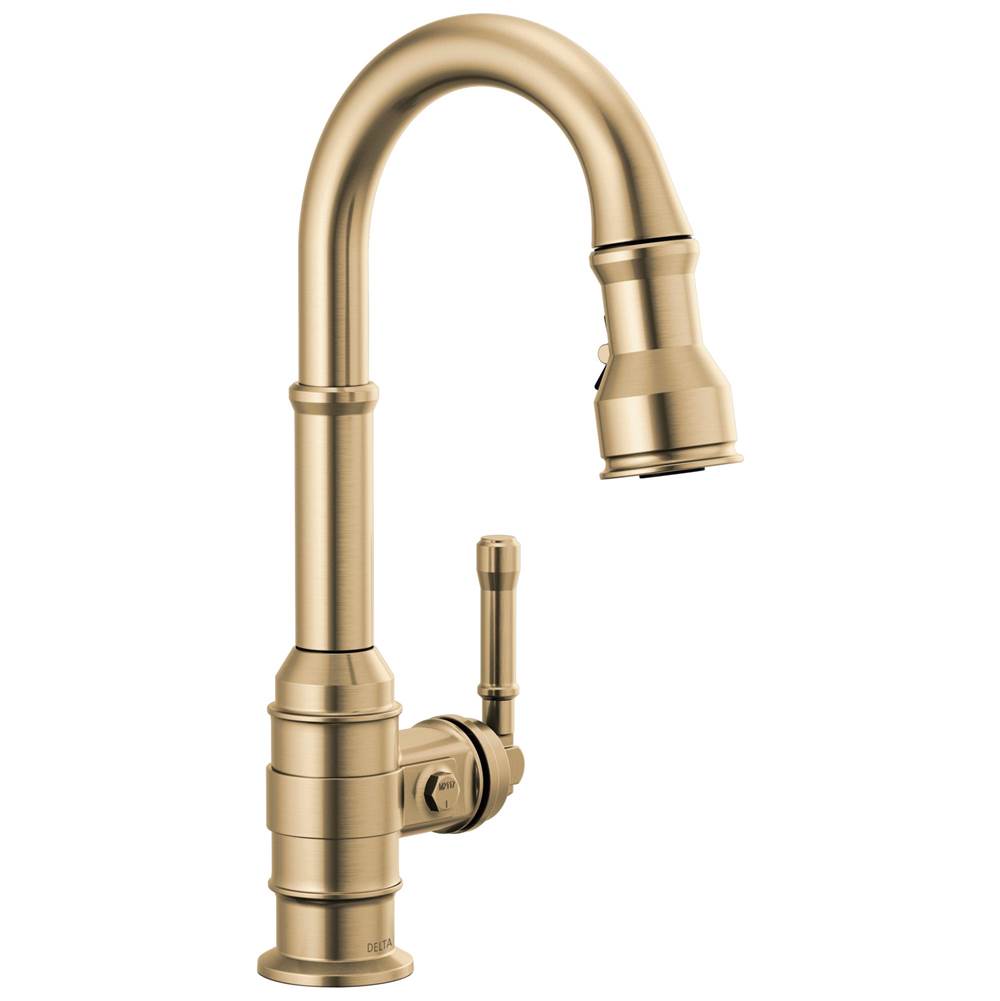 Delta Faucet - BroderickE Single Handle Pull-Down Bar/Prep Faucet - Champagne Bronze