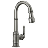 Delta Faucet - BroderickE Single Handle Pull-Down Bar/Prep Faucet - Black Stainless