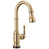 Delta Faucet - BroderickE Single Handle Pull-Down Bar/Prep Faucet with Touch2O Technology - Champagne Bronze
