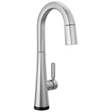 Delta Faucet - MonroviaE Single Handle Pull-Down Bar/Prep Faucet with Touch2O Technology - LumicoatÂ® Arctic Stainless