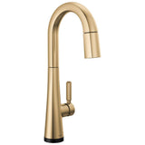 Delta Faucet - MonroviaE Single Handle Pull-Down Bar/Prep Faucet with Touch2O Technology - LumicoatÂ® Champagne Bronze
