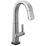 Delta Faucet - PivotalE Single Handle Pull Down Bar/Prep Faucet With Touch2O Technology - Arctic Stainless
