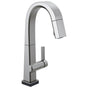Delta Faucet - PivotalE Single Handle Pull Down Bar/Prep Faucet With Touch2O Technology - Arctic Stainless