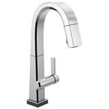 Delta Faucet - PivotalE Single Handle Pull Down Bar/Prep Faucet With Touch<sub>2</sub>O Technology - Chrome