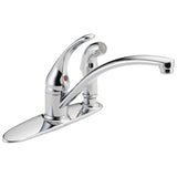 Delta Faucet - Foundations Single Handle Kitchen Faucet with Integral Spray - Chrome