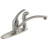 Delta Faucet - Foundations Single Handle Kitchen Faucet with Integral Spray - Stainless