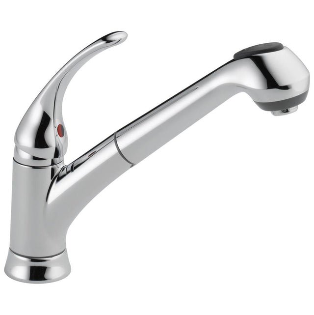 Delta Faucet - Foundations Single Handle Pull-Out Kitchen Faucet - Chrome