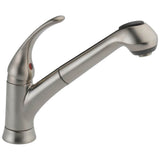 Delta Faucet - Foundations Single Handle Pull-Out Kitchen Faucet - Stainless