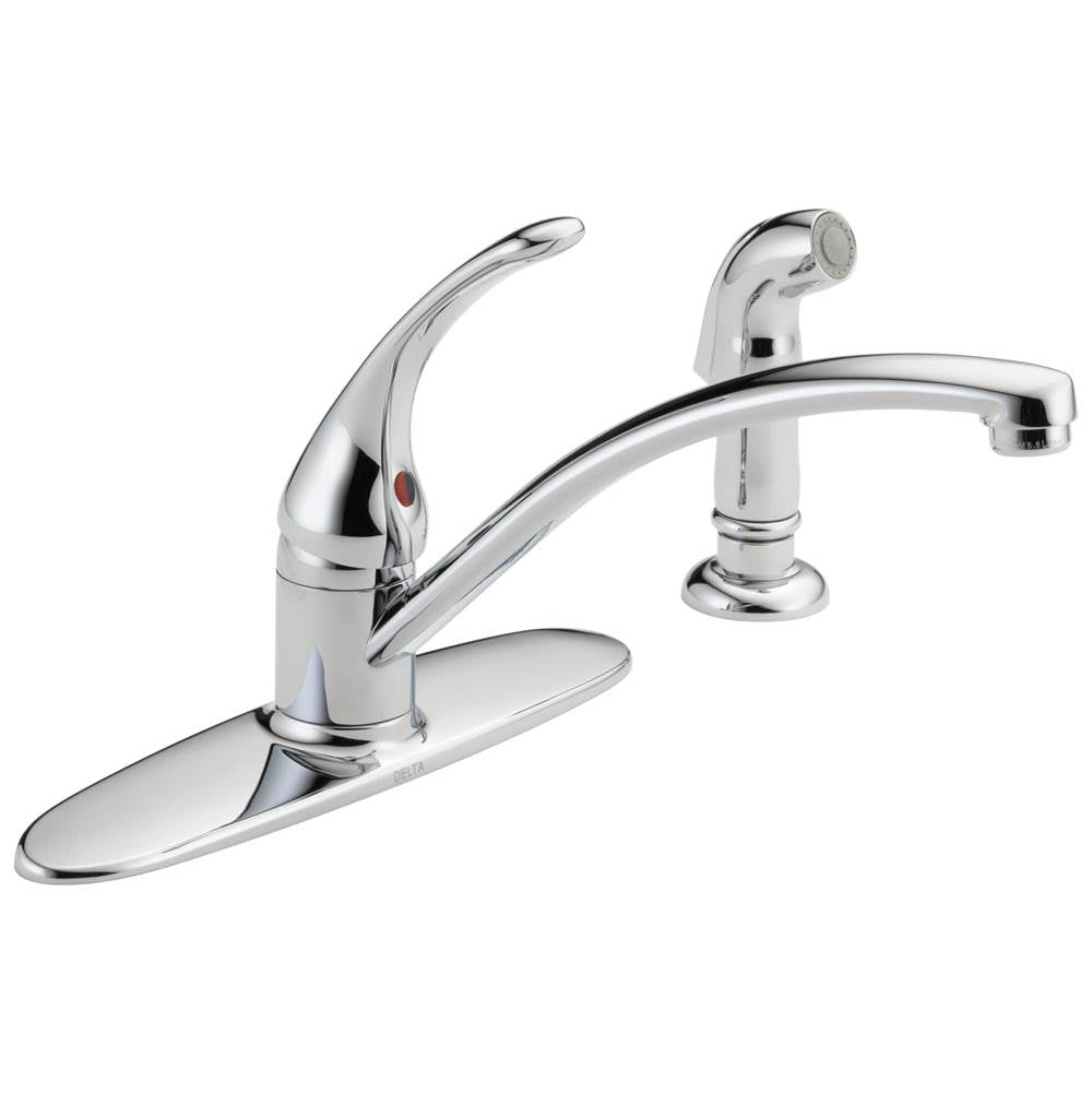 Delta Faucet - Foundations Single Handle Kitchen Faucet with Spray - Chrome