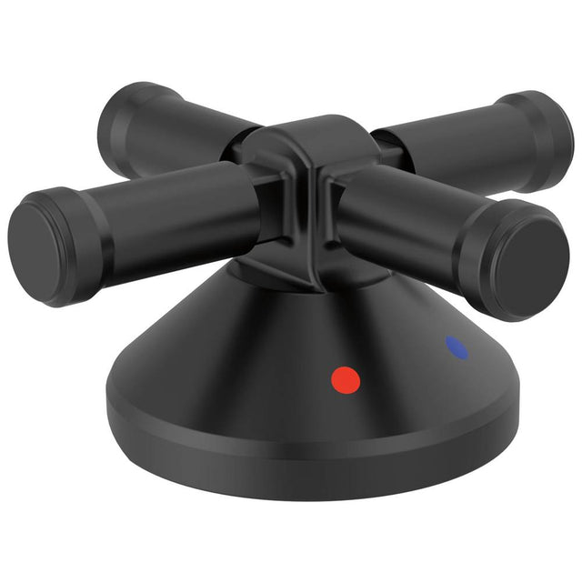 Delta Faucet - BroderickE 3-Hole Roman Tub w/Hand Shower - Handle Kit-Cross - Matte Black