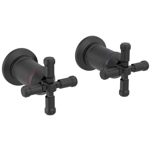Delta Faucet - BroderickE Wall Mount Bathroom Faucet Handle Kit-Cross - Matte Black