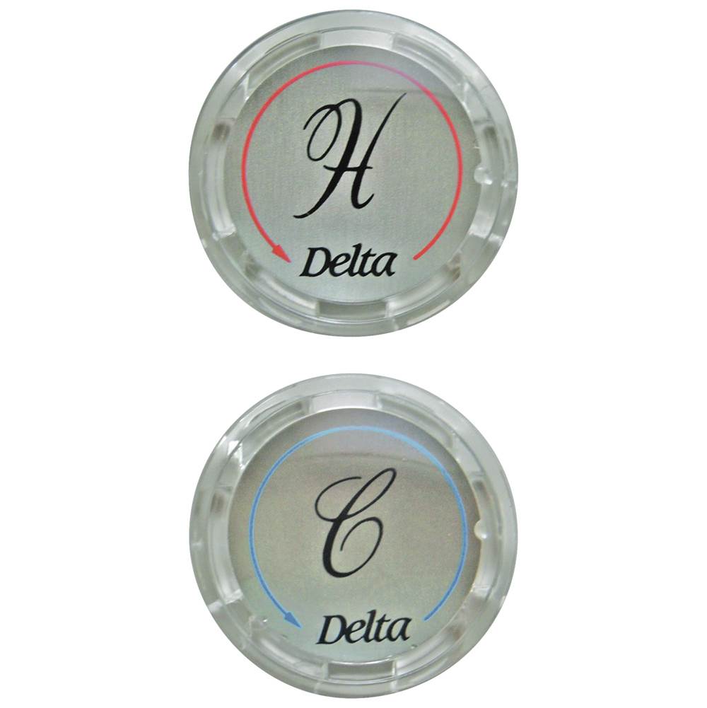 Delta Faucet - Other Button Set - Hot / Cold - Clear