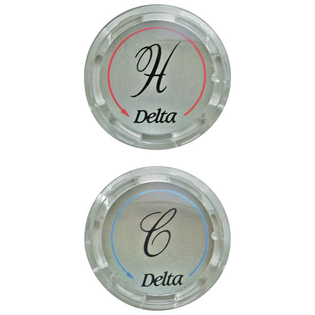 Delta Faucet - Other Button Set - Hot / Cold - Clear