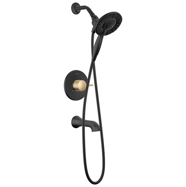 Delta Faucet - AlbionE Monitor 14 Series Tub and Shower Trim Only with In2ition Hand Shower - Matte Black With Champagne Bronze