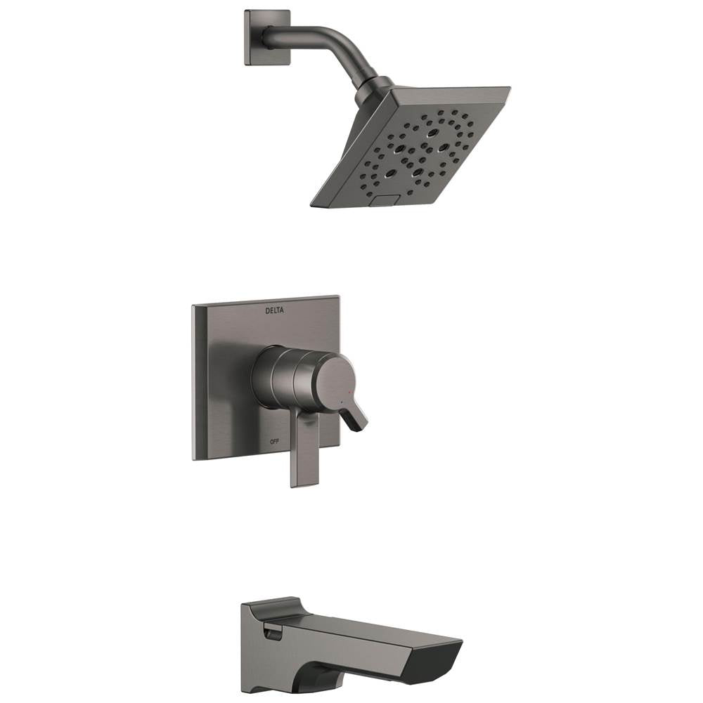 Delta Faucet - PivotalE Monitor 17 Series H2OKineticTub and Shower Trim - LumicoatÂ® Black Stainless