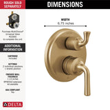 KayraE Two-Handle Monitor 14 Series Valve Trim with 3-Setting Integrated Diverter