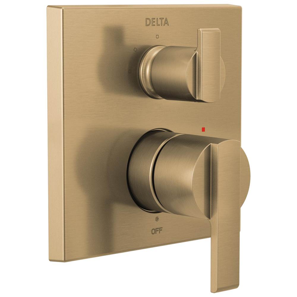 Delta Faucet - Ara Angular Modern Monitor 14 Series Valve Trim with 3-Setting Integrated Diverter - Champagne Bronze