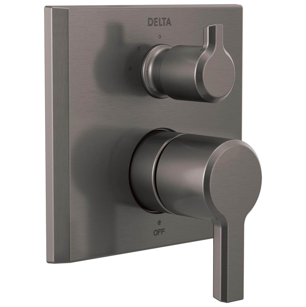 Delta Faucet - PivotalE 2-Handle Monitor 14 Series Valve Trim with 3-Setting Diverter - LumicoatÂ® Black Stainless