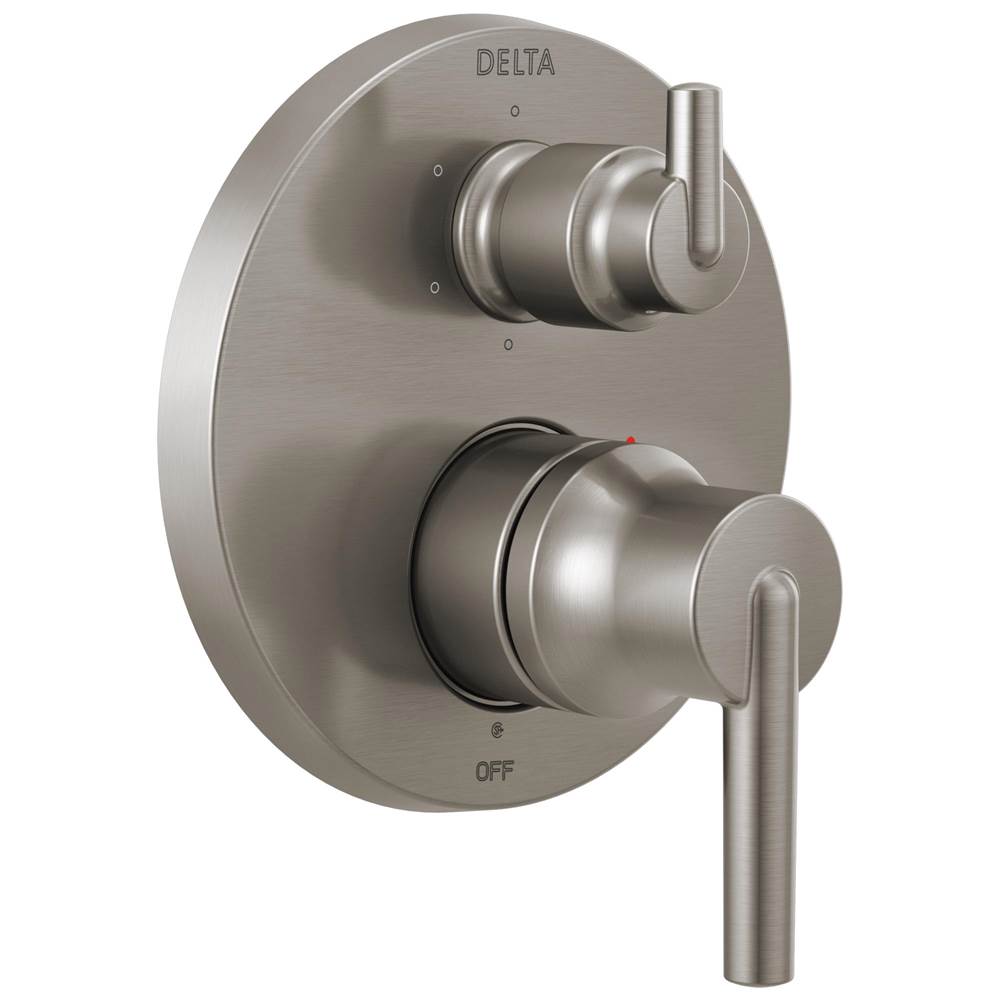 Delta Faucet - Trinsic Contemporary Two Handle Monitor 14 Series Valve Trim with 6-Setting Integrated Diverter - Stainless