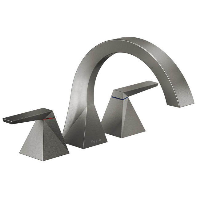 Delta Faucet - TrillianE Two-Handle Roman Tub Trim - LumicoatÂ® Black Stainless