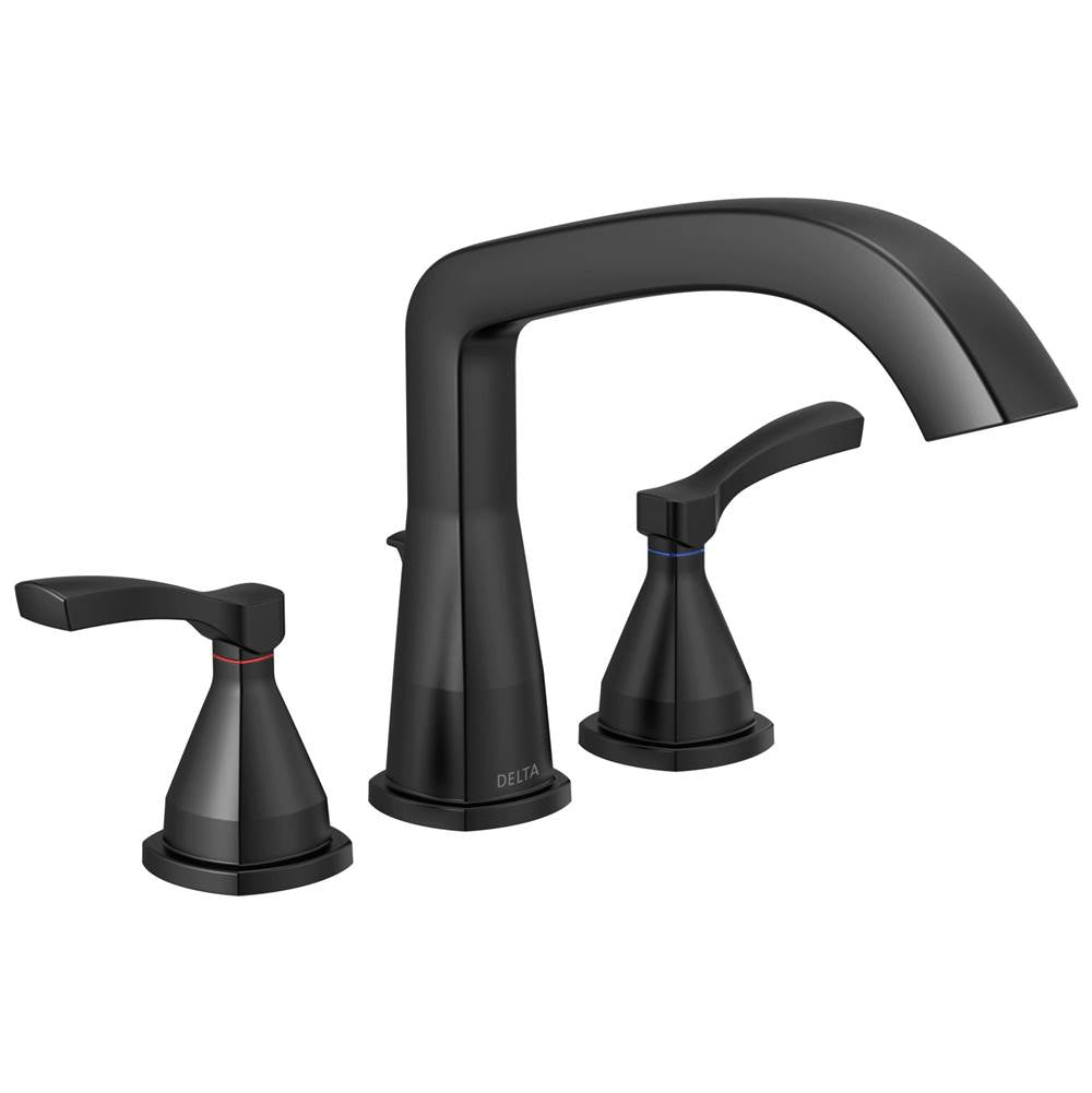 Delta Faucet - Stryke Three Hole Roman Tub Trim - Matte Black