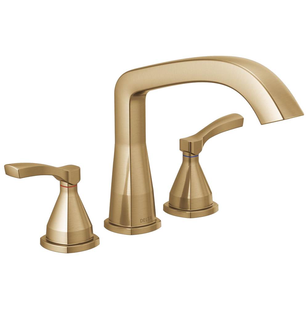 Delta Faucet - Stryke Three Hole Roman Tub Trim - Lumicoat Champagne Bronze