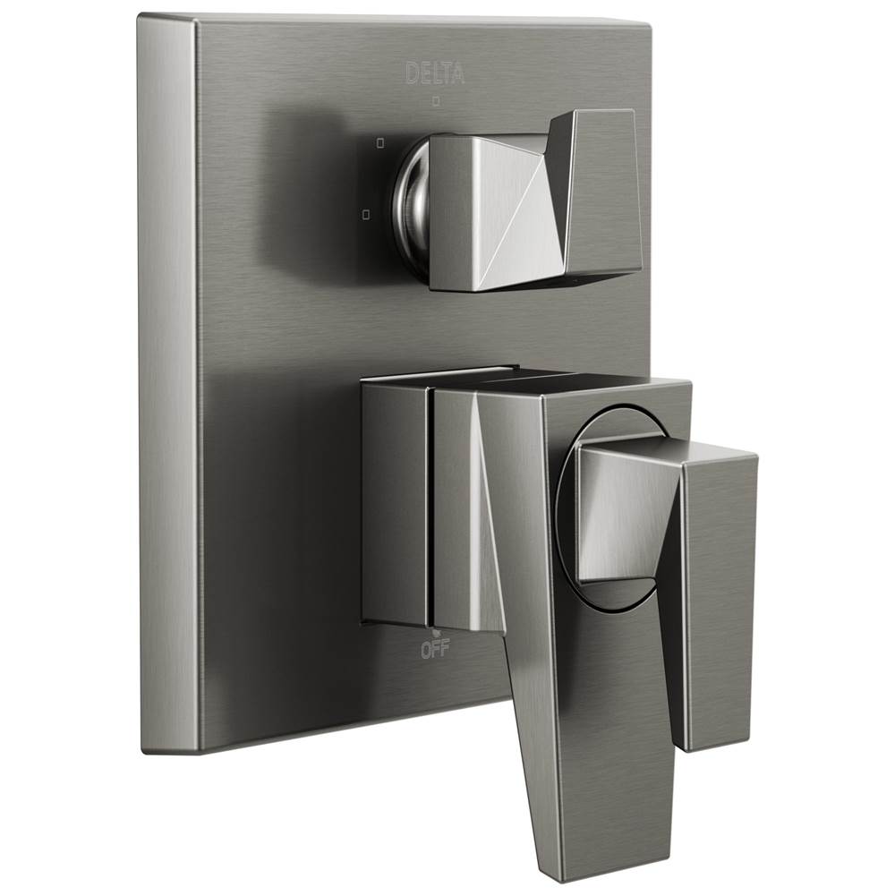 Delta Faucet - TrillianE Two-Handle Monitor 17 Series Valve Trim with 3-Setting Diverter - LumicoatÂ® Black Stainless