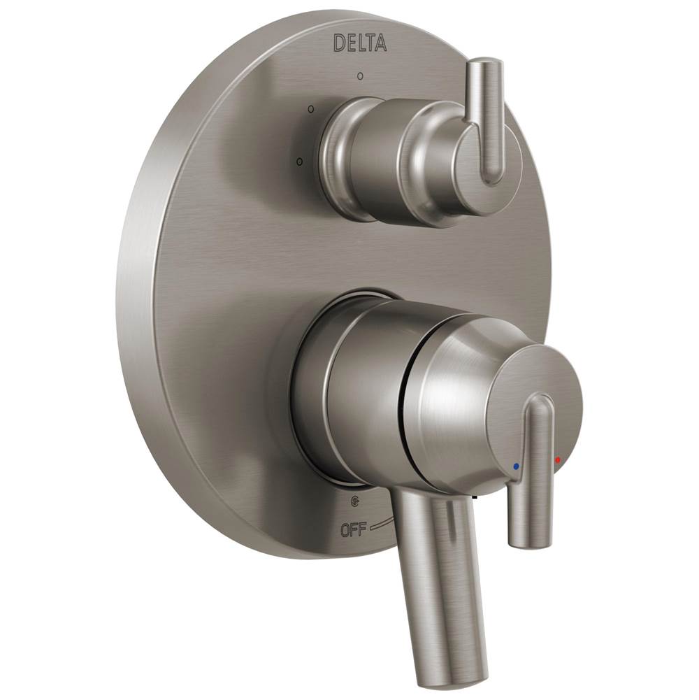 Delta Faucet - Trinsic Contemporary Two Handle Monitor 17 Series Valve Trim with 3-Setting Integrated Diverter - Stainless