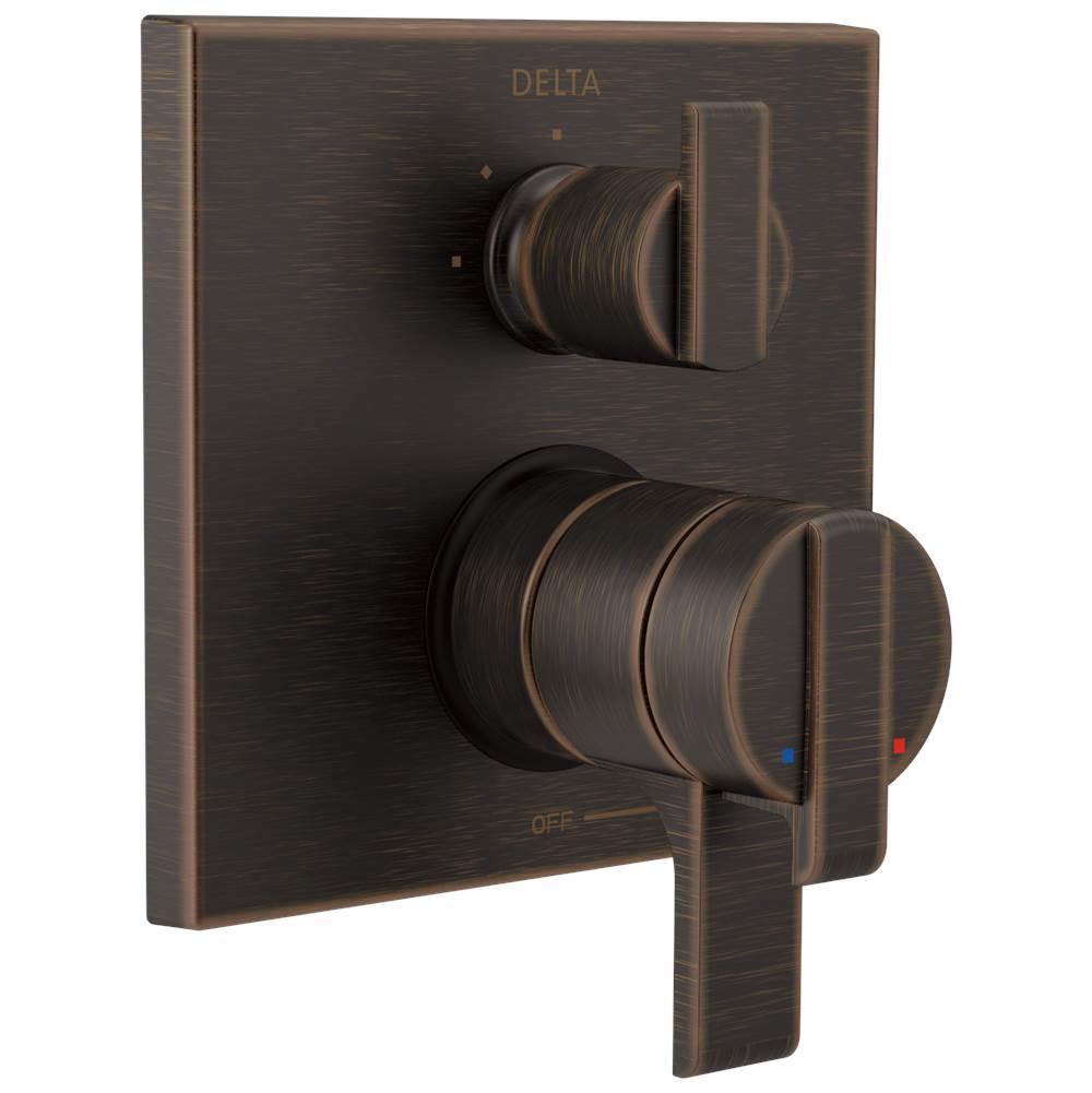 Ara Angular Modern Monitor 17 Series Valve Trim with 3-Setting Integrated Diverter
