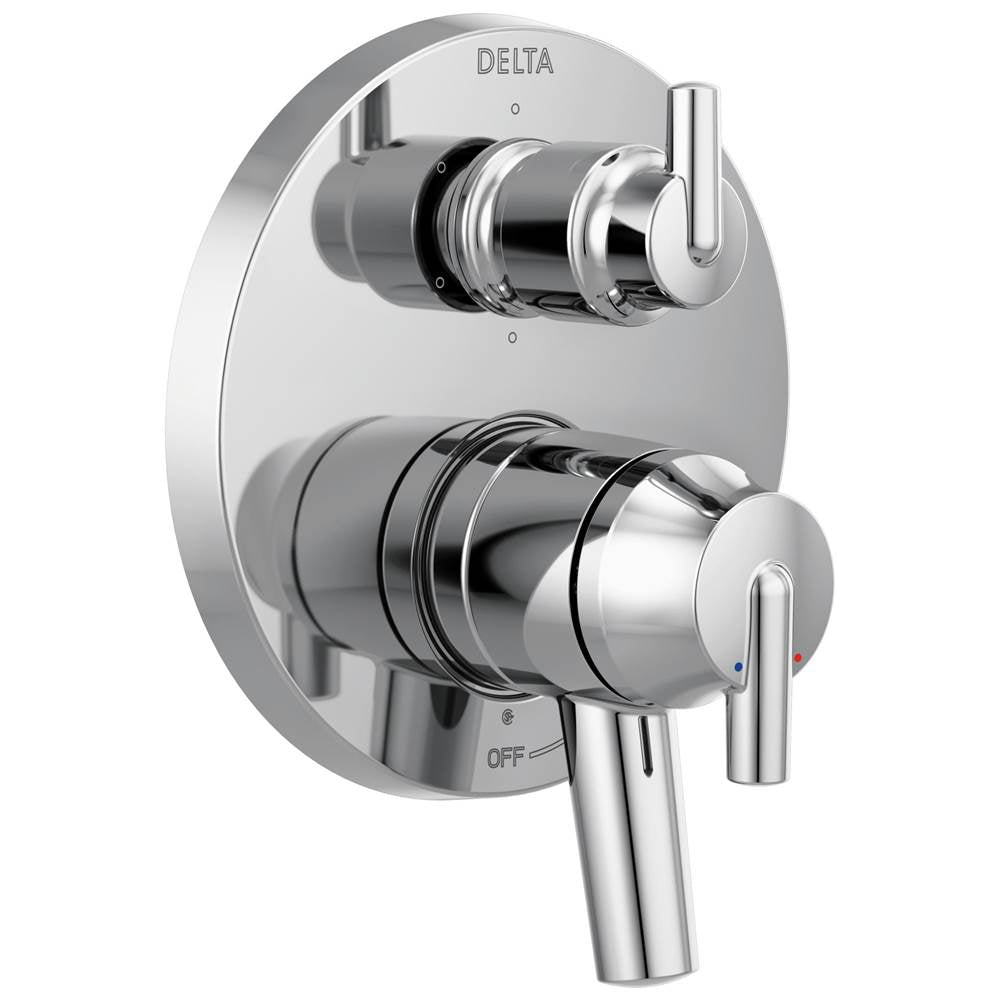 Delta Faucet - Trinsic Contemporary Two Handle Monitor 17 Series Valve Trim with 6-Setting Integrated Diverter - Chrome