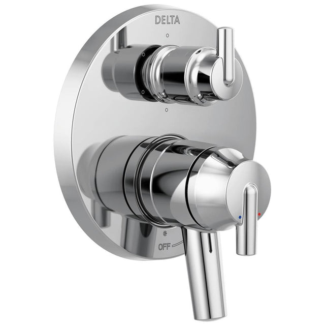 Delta Faucet - Trinsic Contemporary Two Handle Monitor 17 Series Valve Trim with 6-Setting Integrated Diverter - Chrome
