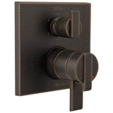 Ara Angular Modern Monitor 17 Series Valve Trim with 6-Setting Integrated Diverter