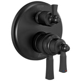 Delta Faucet - DorvalE Traditional 2-Handle Monitor 17T Series Valve Trim with 3 Setting Diverter - Matte Black