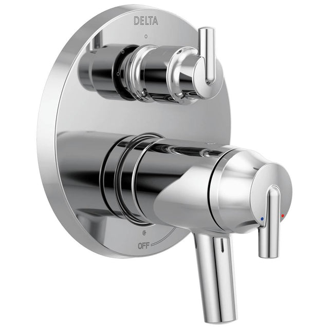 Delta Faucet - Trinsic Contemporary Two Handle TempAssure 17T Series Valve Trim with 3-Setting Integrated Diverter - Chrome