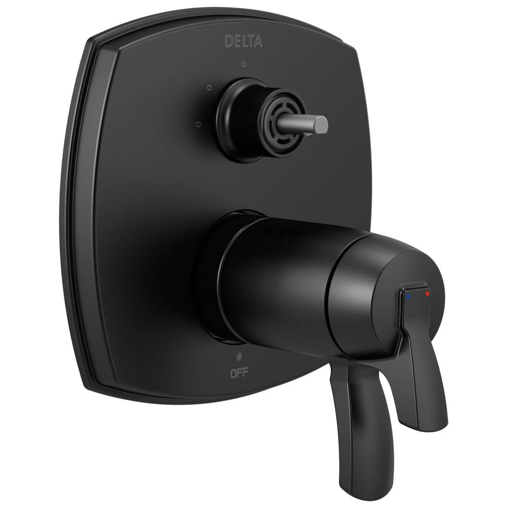 Delta Faucet - Stryke 17 Thermostatic Integrated Diverter Trim with Three Function Diverter Less Diverter Handle - Matte Black