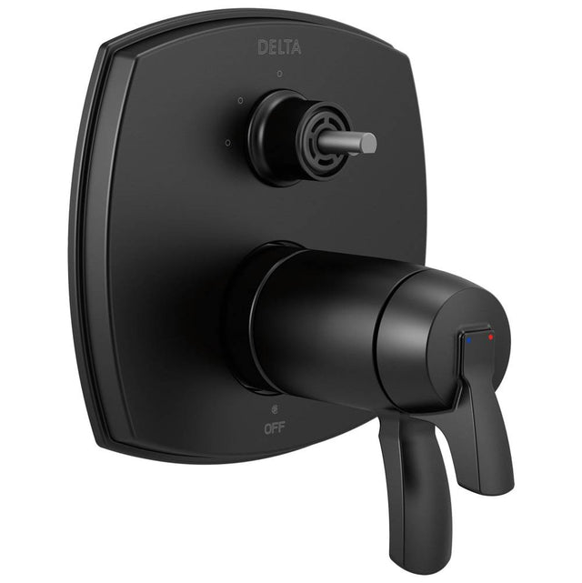 Delta Faucet - Stryke 17 Thermostatic Integrated Diverter Trim with Three Function Diverter Less Diverter Handle - Matte Black
