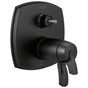Delta Faucet - Stryke 17 Thermostatic Integrated Diverter Trim with Three Function Diverter Less Diverter Handle - Matte Black