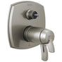 Delta Faucet - Stryke 17 Thermostatic Integrated Diverter Trim with Three Function Diverter Less Diverter Handle - Lumicoat Stainless